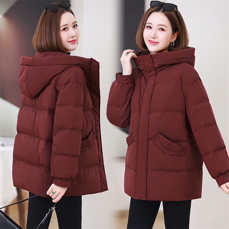 时尚百搭显瘦保暖棉服女冬季新款韩版宽松连帽加厚外套,女装棉衣/棉服,婷思杰（原婷想服饰）