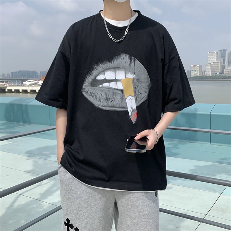 B266-6609-P28控4823夏季新款宽松非常普通的印花短袖T恤,男装T恤,星座B257-1