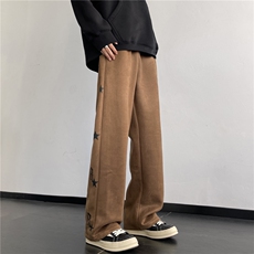 麂皮绒美式直筒长裤男款小众vibe秋冬休闲长裤A061-AX00453-P60，男装休闲裤，电商A061