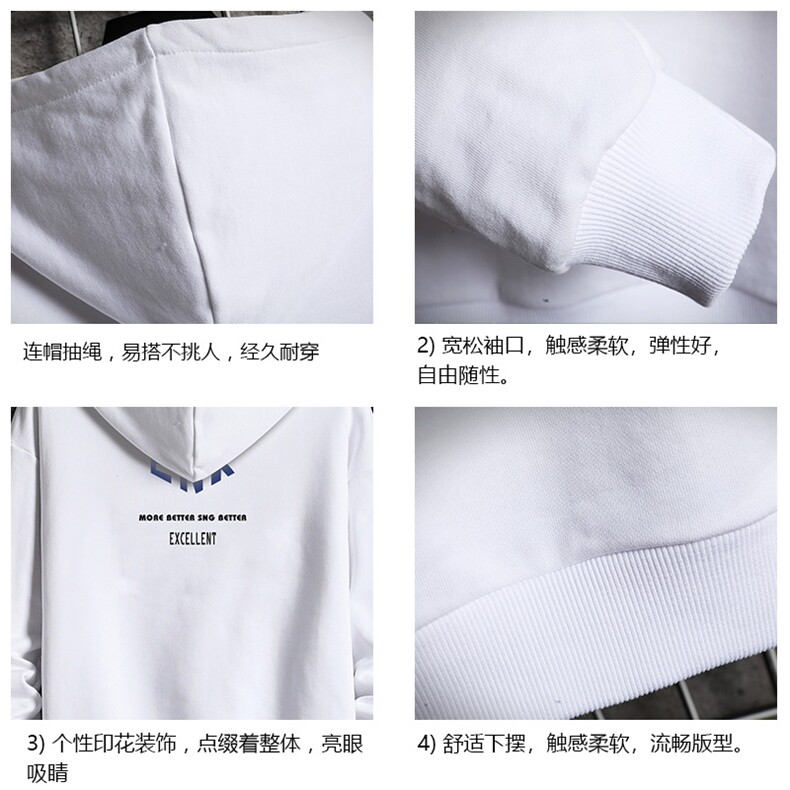 WY2120-P40纯棉连帽卫衣男大码运动帽衫宽松薄外套网格挂拍,男装卫衣,电商A040A