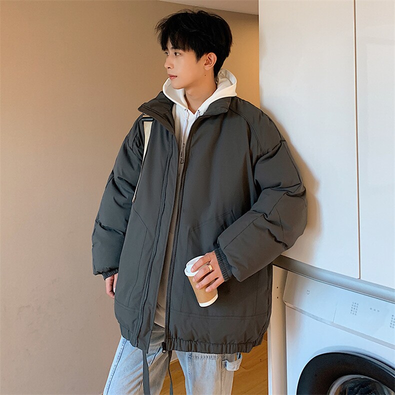 现货冬季美式休闲加厚雪山外套夹克立领纯色三防户外工装棉服,男装夹克,电商A486