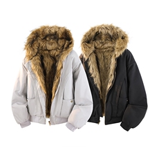 8XL-M复古双面加厚毛绒皮草短款工装派克服外套MY1707P158控188，男装工装外套，电商D206-1