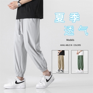 夏季薄款冰丝顺滑显瘦休闲舒适百搭休闲裤束脚裤 6016特批31图片
