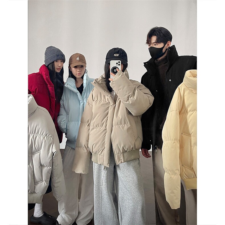 支持二开 冬装加棉加厚立领棉服男女棉衣外套光板面包服 M816-P70图片