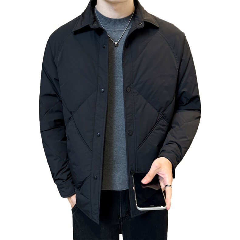 翻领轻薄羽绒服夹克男棱角设计休闲外套上衣DS-A329-S2607-P135,男装夹克,电商A329