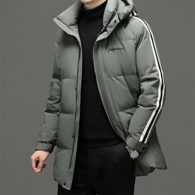 DF8222钱塘2020-2中年男士冬季厚款时尚休闲有帽羽绒服P335，男装羽绒服，钱塘207-2