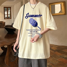 ！2024夏季新款男士潮流短袖T恤宽松纯棉半袖T2315P25，男装T恤，电商B220
