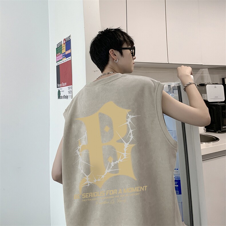 量大优可提供视频2024夏季美式麂皮绒背心D223A-BP2416-P18,男装背心/马甲,电商019-1