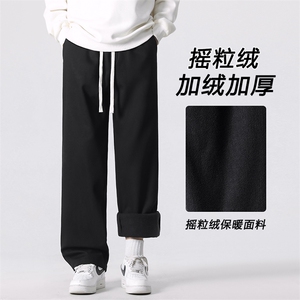 重磅摇粒绒宽松直筒卫裤秋冬季保暖加绒加厚休闲裤JRK628-特批-43图片