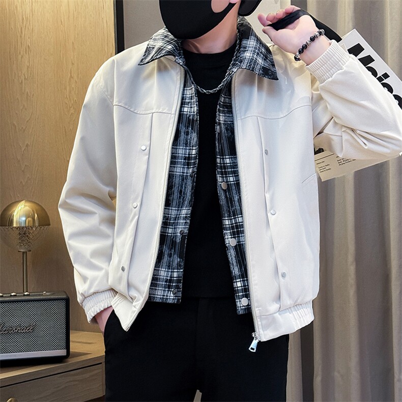 加棉加厚假二件夹克时尚店主小伙风冬季外套男JK2589加棉P90控148,男装夹克,星座301B-1