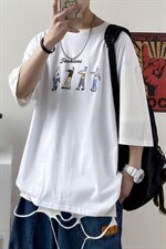 0夏季港风短袖t恤男印花打底衫男A210-A8315-P25控38，男装T恤，星座210-3