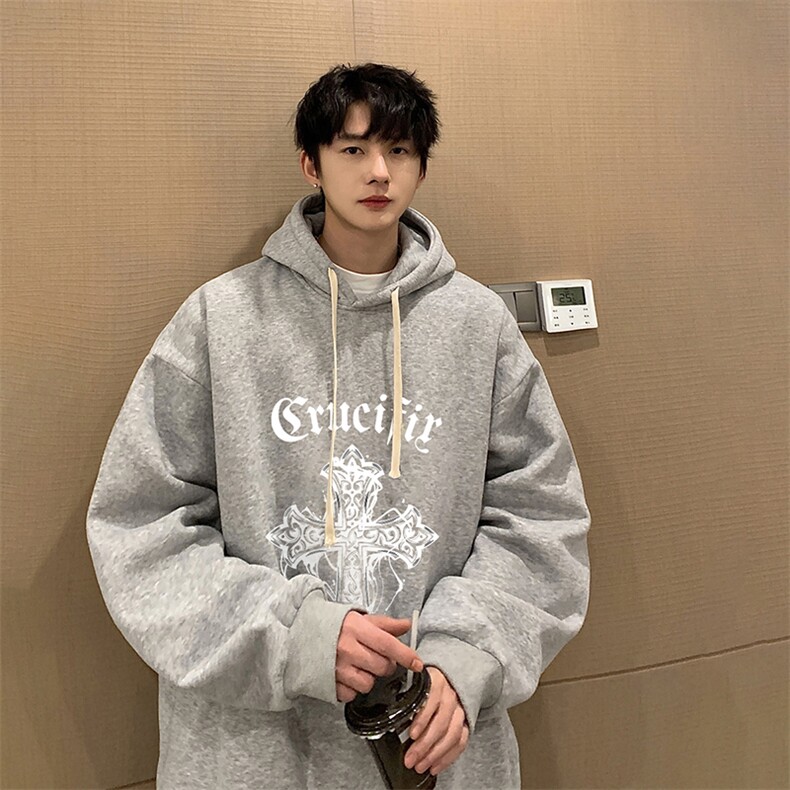 纯棉连帽卫衣男大码运动帽衫宽松薄WY2268-P35,男装卫衣,电商A040