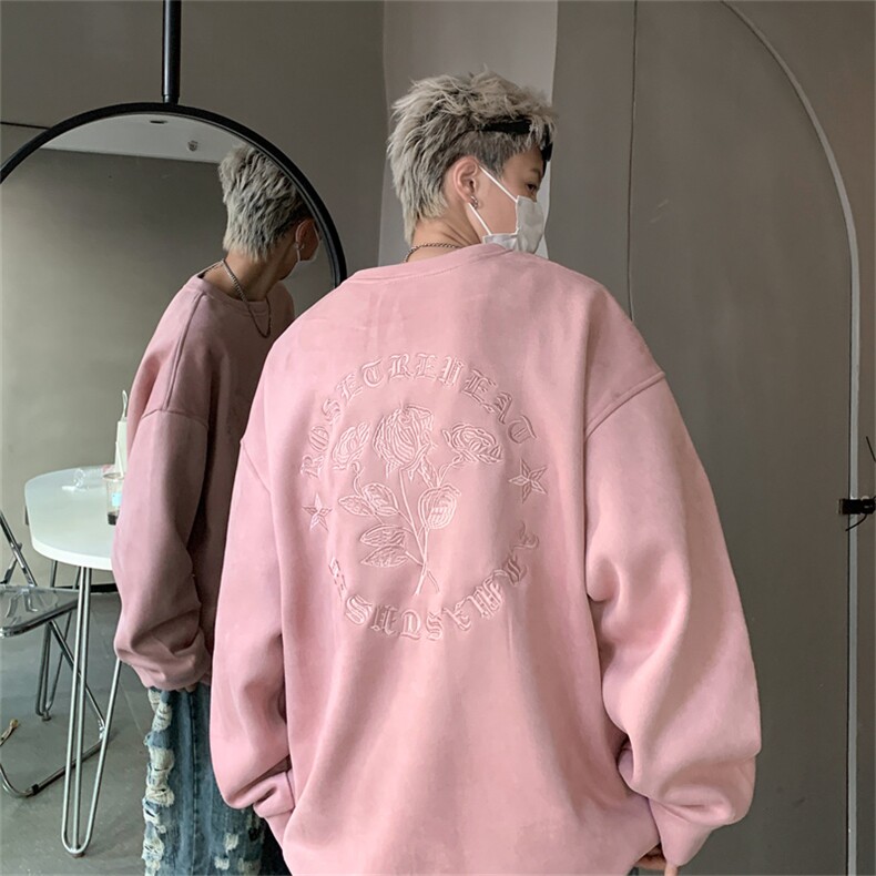 B359-YL9012特P50限价78美式万针刺绣重磅男女秋冬炸街卫衣外套图片