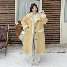 新款皮毛一体外套2C115-2150-P235-K348，女装皮草，2C115