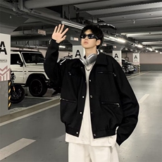 美式复古高级设计感工装男夹克炸街头拉链飞行员短款外套~JK628，男装夹克，星座601-2