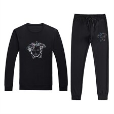 中青年运动套装男士2023春秋季休闲圆领印花长袖T恤上衣两件套，男装休闲套装，电商B212（原钱塘6029）