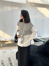 雷洛奇丽—2023春装拼接衬衫，女装衬衫，雷洛奇丽