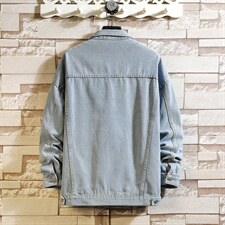 JK629-P70大量现货牛仔夹克肥仔量足破洞印花大码，男装夹克，星座103A