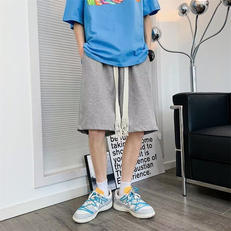 宽松型运动裤潮流时尚潮牌直筒纯色潮五分裤休闲裤夏季青春流行男,男装牛仔裤,星座218-1（原230）