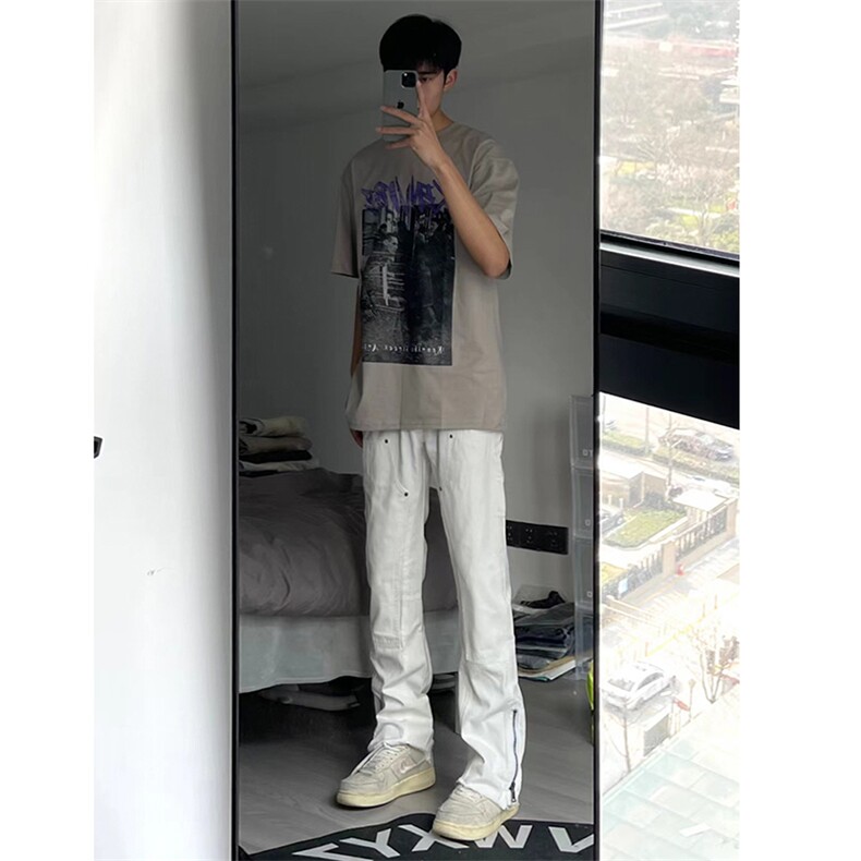 美式高街微喇叭牛仔裤B342-K7030-P65控88,男装牛仔裤,电商B342
