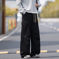 秋季纯棉多口袋时尚大码宽松休闲拖地工装裤男K5984-特P60控108，男装休闲裤，电商A001-1