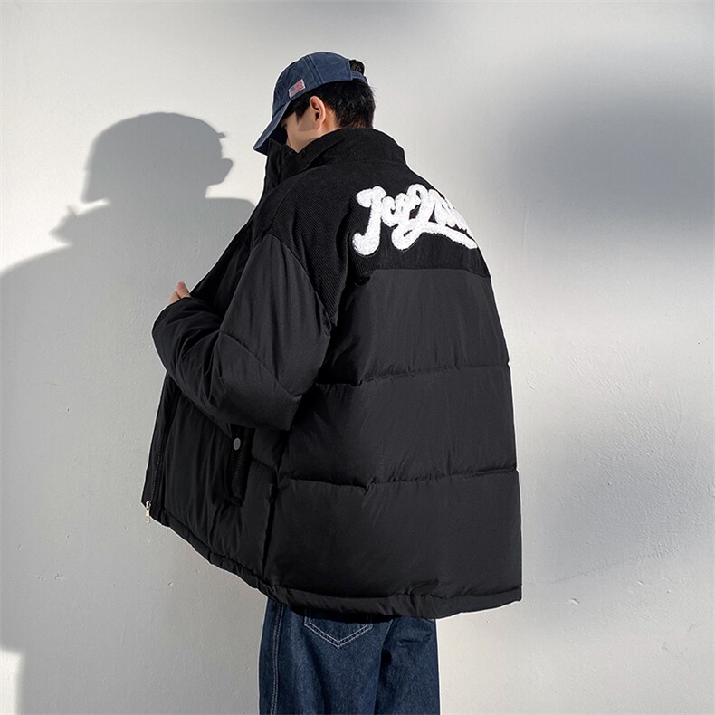 灯芯绒加厚棉衣男冬季立领男士棉服潮流棉袄字母A266-WMY8623-P75图片