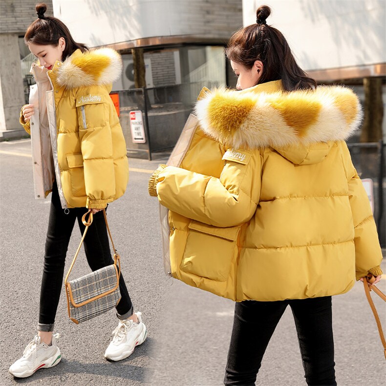 羽绒棉服韩版宽松女2025年新款冬装小个子时尚加厚刺绣棉衣短款,女装棉衣/棉服,关键词