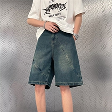 牛仔短裤男女韩版潮流帅气宽松百搭2025夏季ins五分裤RK2766-P42，男装牛仔裤，星座412-3