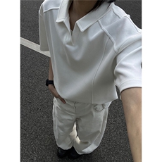 痞帅高级感polo衫男款夏季正肩t恤美式短袖ZTA107-P36，男装T恤，星座208-5
