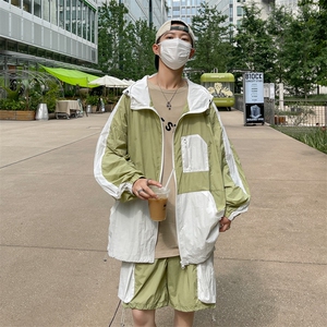 夏季夹克衫防晒服套装 运动风撞色时尚防晒衣男 XZ514-2-1610-P98图片