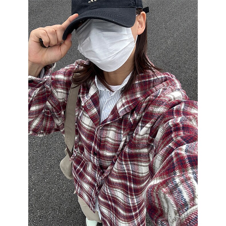 380G磨毛秋冬新款格纹连帽衬衫加厚磨毛格子外套CS328-P48,男装衬衫,星座301C-5