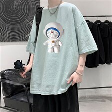 YT26233-P30亚短袖t恤男大码五分袖男宽松七分袖港风模特，男装T恤，电商A040