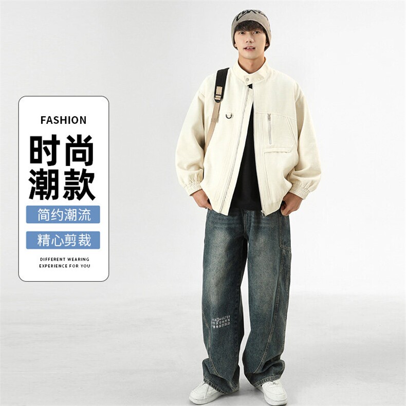 美式立领工装外套男士春季新款潮流大码休闲时尚夹克,男装夹克,星座210-5(原414-2)