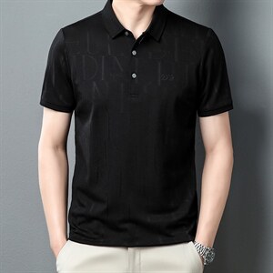 夏季新款POLO男士半袖上衣翻领纯色潮流休闲服百搭体恤保罗衫男装图片