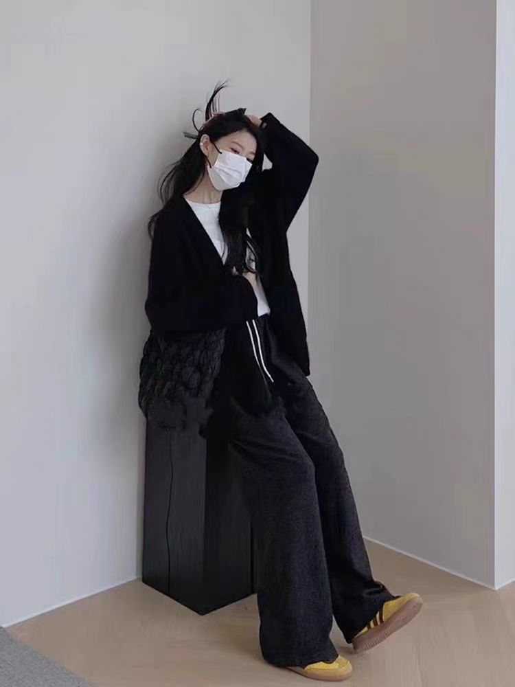秋冬新款女V领外搭纯色韩版毛衣外套显瘦羊毛开衫,女装羊毛衫,恒恩羊绒