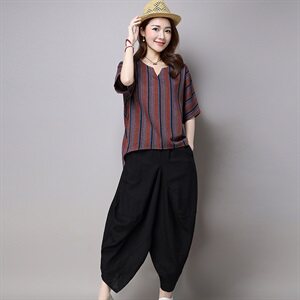 T恤 竖条纹 圆领 2021年夏季 短袖 常规 宽松 时尚 气质 潮流 优雅,女装T恤,独衣靓