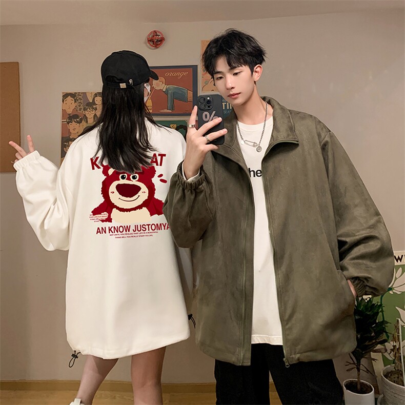 麂皮绒夹克男大码立领褂子外套JK85285-P68,男装夹克,电商A040