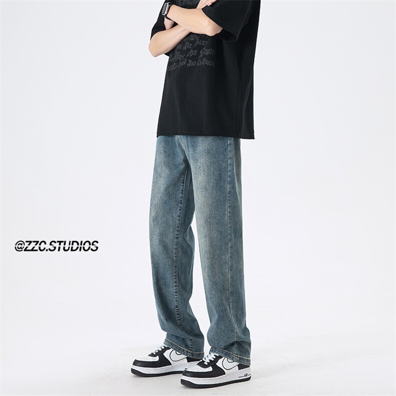 美式高街弹力修身直筒牛仔裤货号D325KN65P55，男装牛仔裤，电商D325