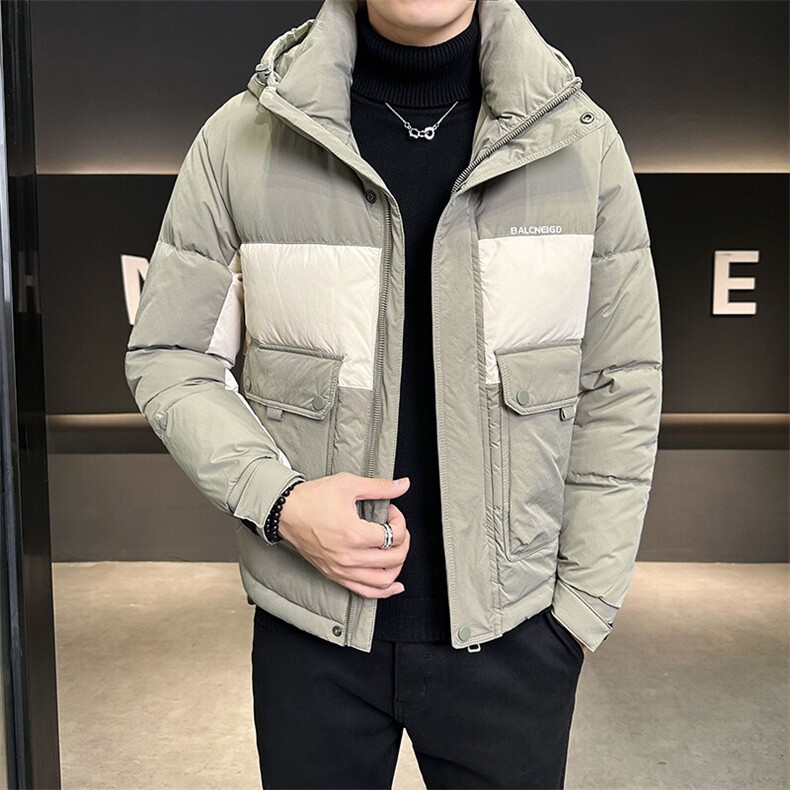 2025新款羽绒服男士冬季拼色连帽羽绒修身外套B240-YR83623,男装羽绒服,电商B240