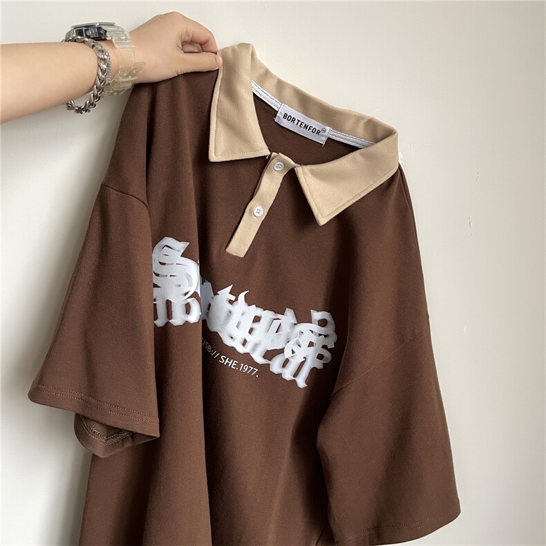 数据!重磅高品质夏季宽松POLO衫短袖T恤XP23039-P45控68图片
