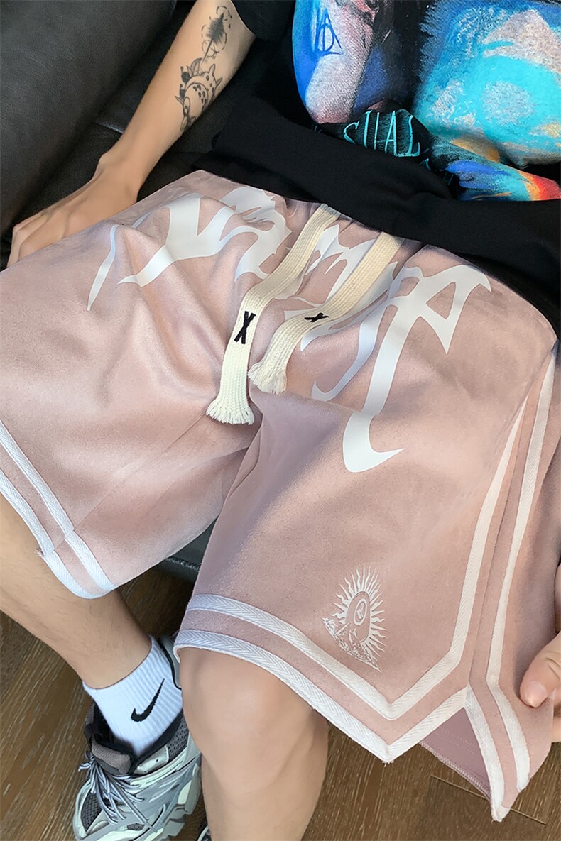 美式印花休闲短裤男夏薄款透气运动篮球五分裤子XZ514-2-1539-P43,男装牛仔裤,星座514-2(原B239)