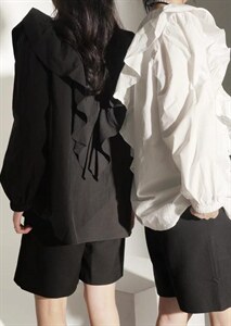 JY设计师款花边衬衫图片