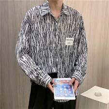 长袖衬衫男港风日系外套C735P35图片