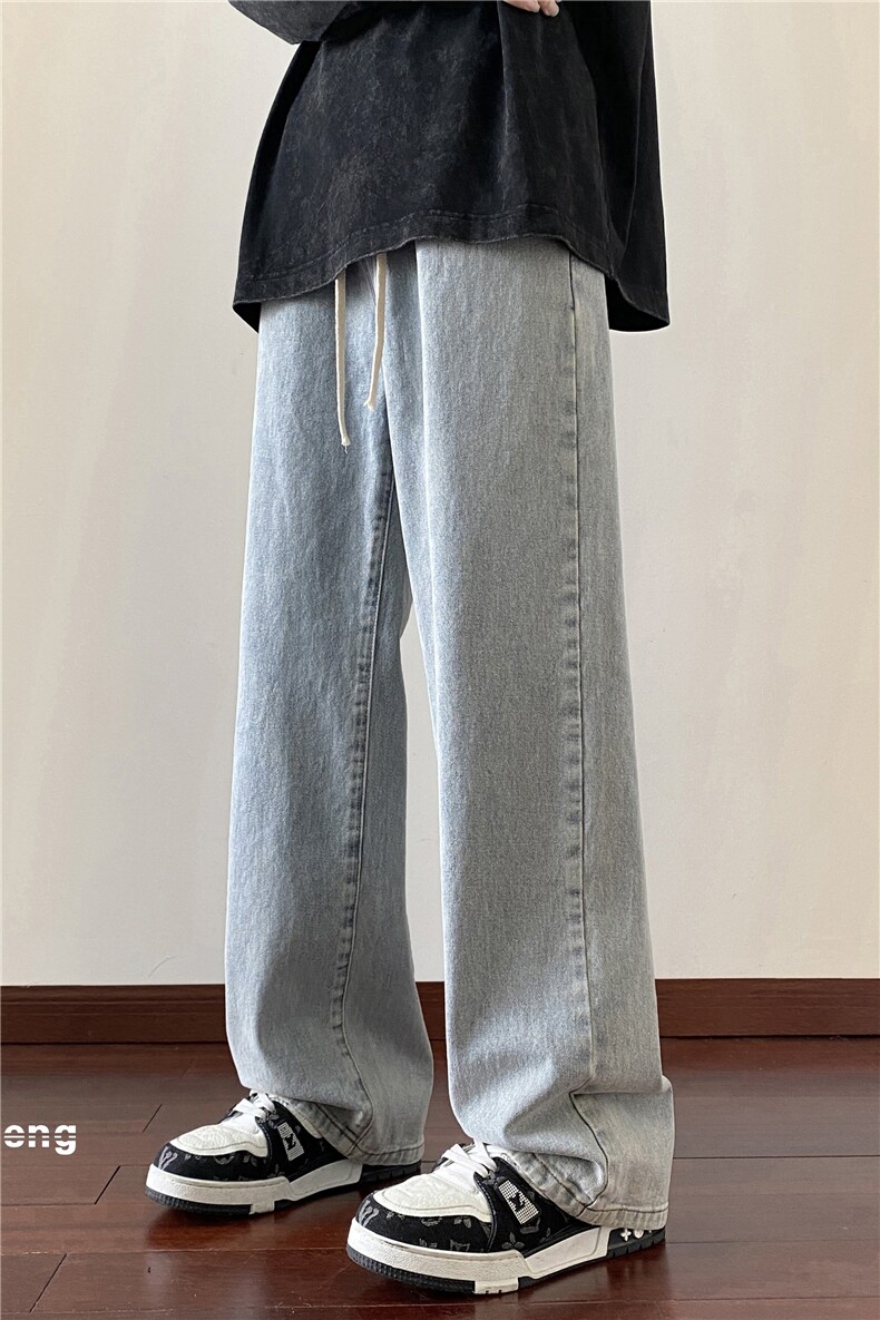 水洗牛仔裤秋季新款潮流百搭宽松直筒拖地裤B315-K23456-P45控58,男装牛仔裤,电商B315