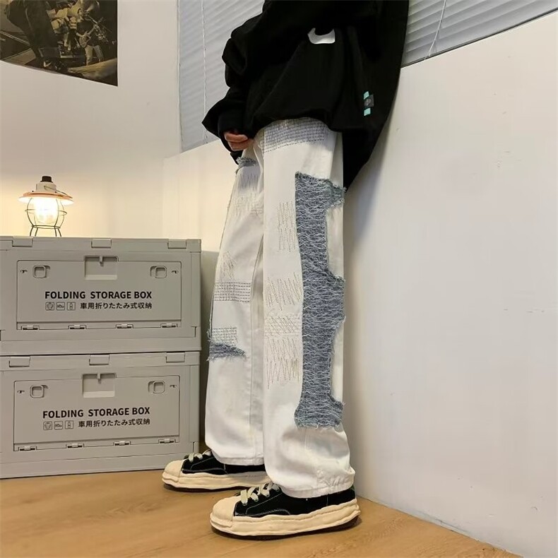 牛仔裤男秋季潮大码休闲裤子高街G8815P60,男装牛仔裤,星座1116-2
