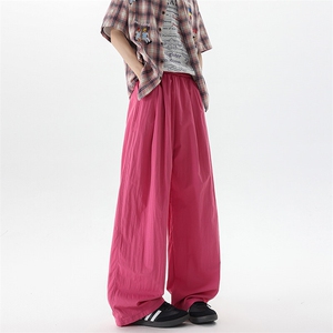 8XL-M多巴胺冰丝垂感慵懒山本裤男夏拖地裤子阔腿休闲裤KZ051P30图片