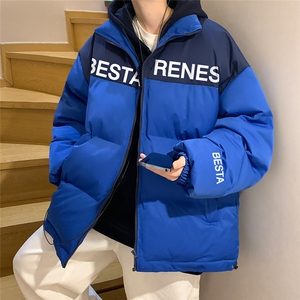 冬宽松加棉撞色简约字母北面棉衣棉服外套MY6253特价P85控138图片