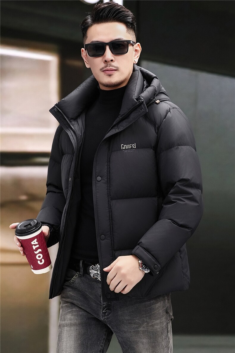 2025新款冬季短款90绒子白鸭绒羽绒服外套中年男装加厚羽绒服夹克,男装夹克,钱塘723