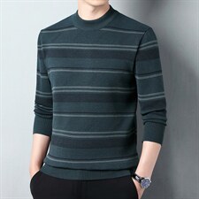 2023秋季新款中年男士圆领针织衫毛衣中青年休闲宽松打底衫爸爸装，男装针织衫/毛衣，电商B212（原钱塘6029）