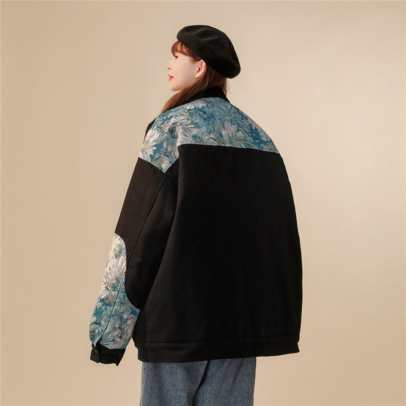 1中性风刺绣拼接棉衣女夹克棉衣男外套男8706P115控158，女装棉衣/棉服，星座226-2